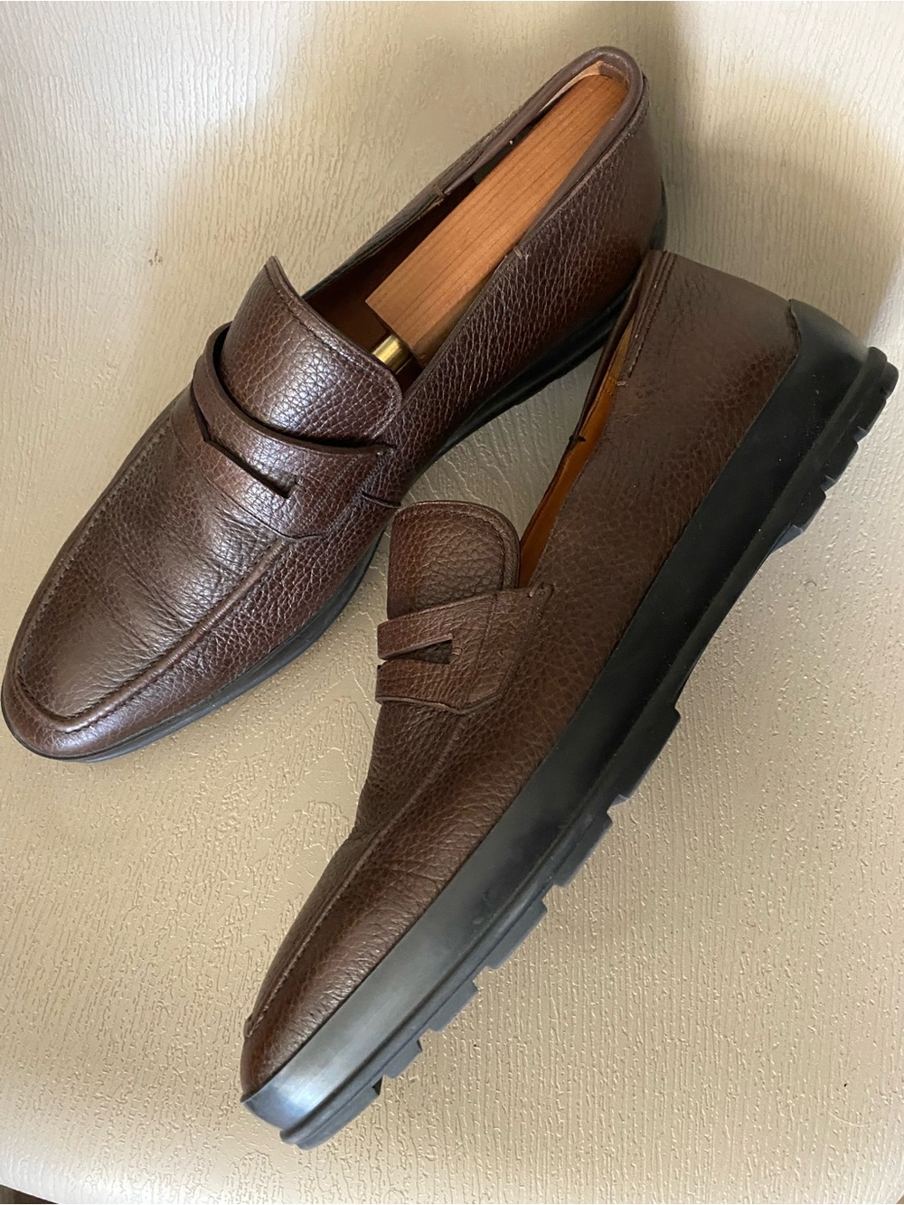 BALLY Brown Leather Penny Relon Loafers size 10.5 d men